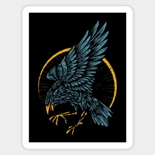 Raven hand drawn vintage Sticker